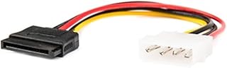 Rocstor Premium 6in 4 Pin Molex to Left Angle SATA Power Cable Adapter - LP4 - SATA Power Adapter C