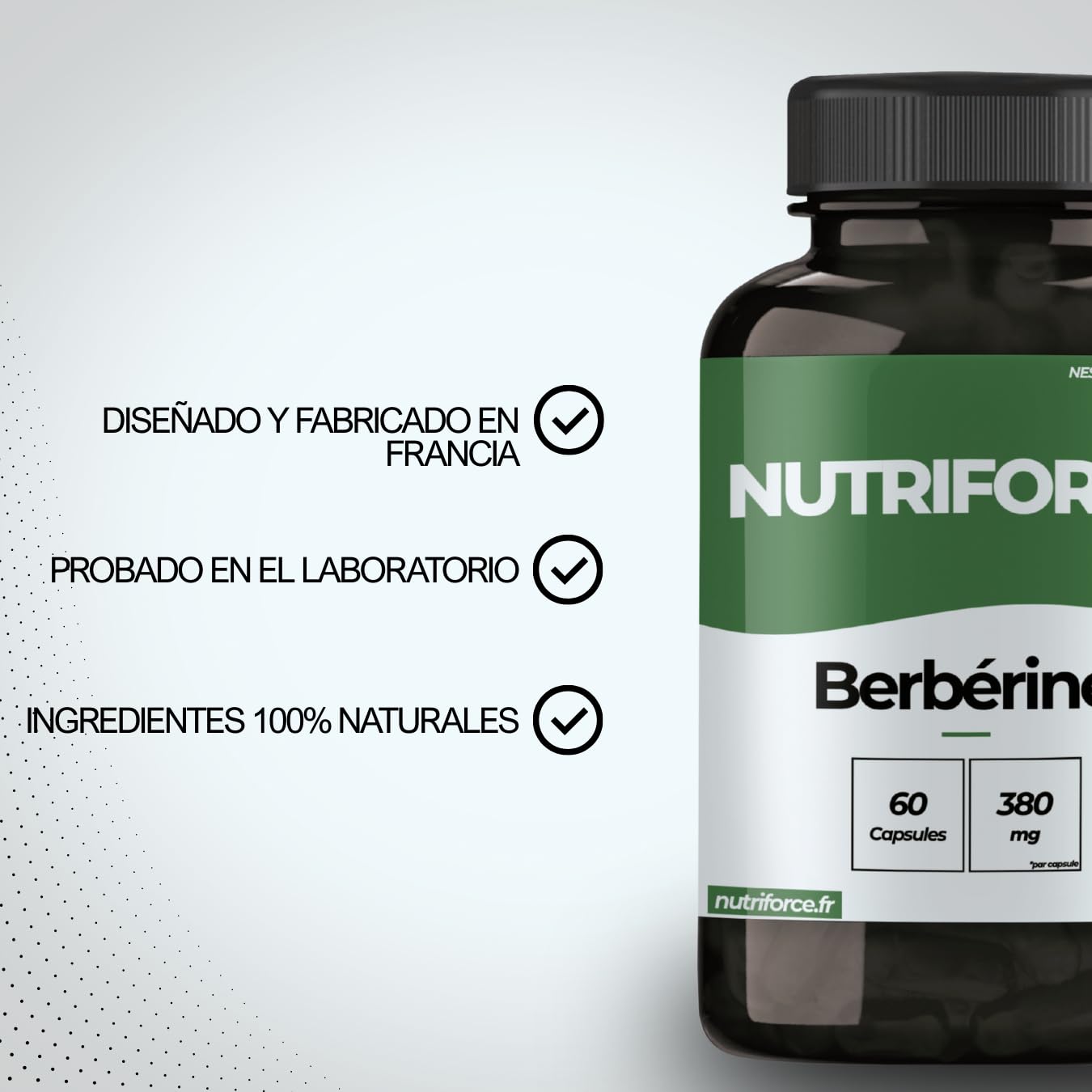 Berberina 380 mg – 60 Cápsulas – Apoyo al Metabolismo, Control de Glucosa y Bienestar Digestivo