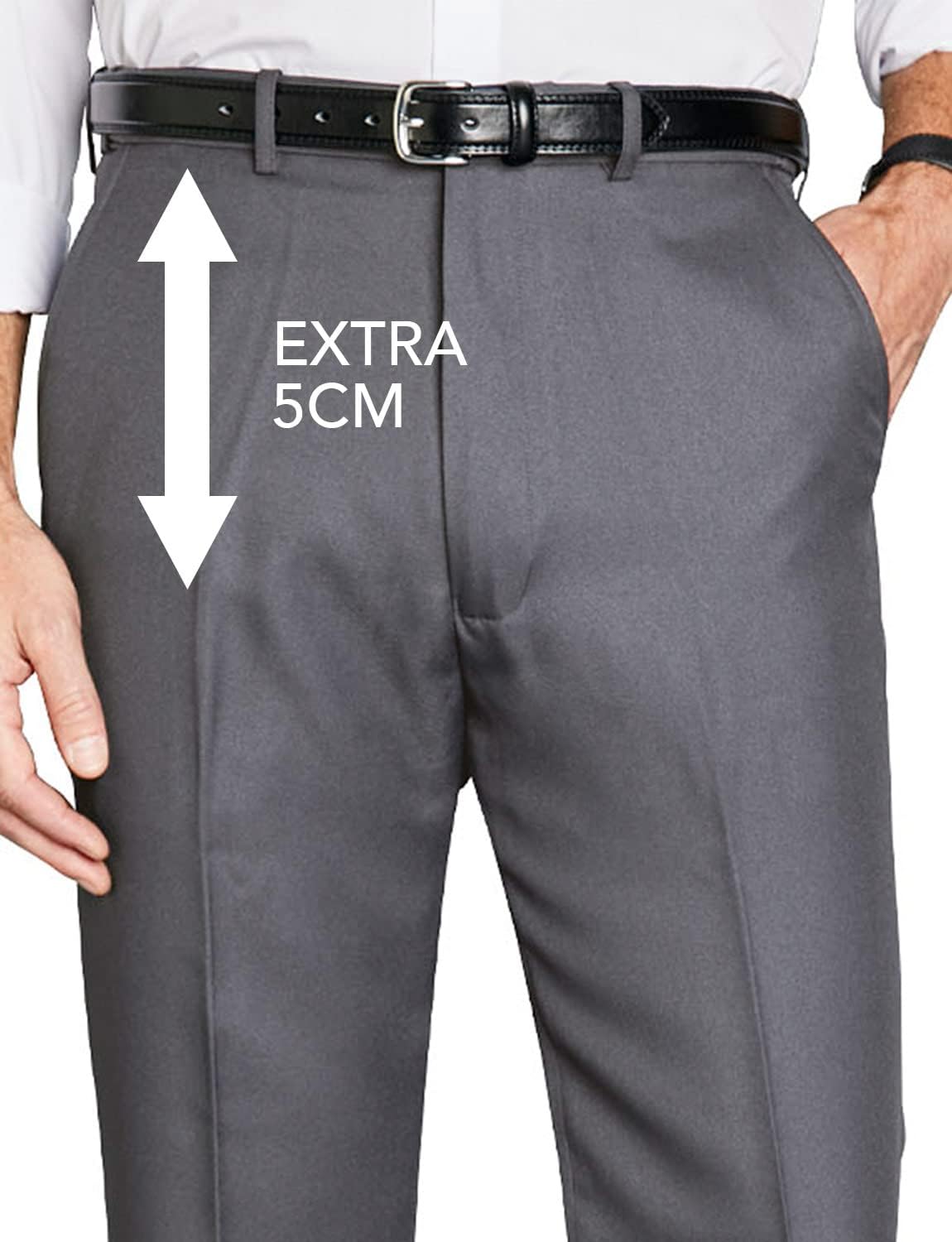 Chums Men's HIGH-Rise Pants Poly Twill Pants with Stretch Waist Grey - Image 8