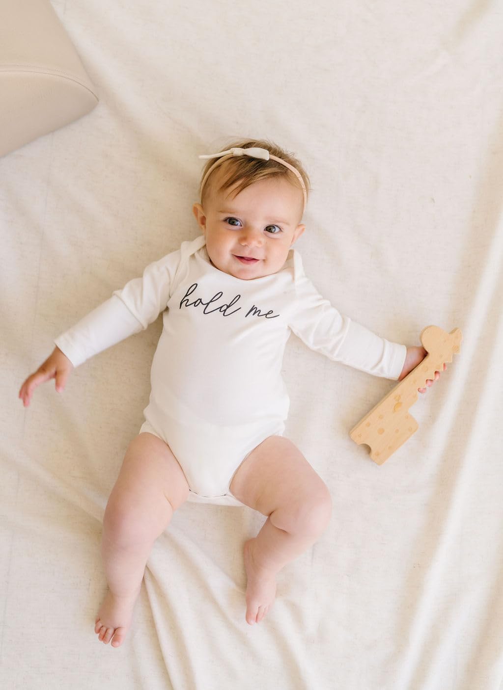 harp's cove Organic Cotton Baby Boy Girl Bodysuit - Long Sleeve Infant Onesie - Hold Me
