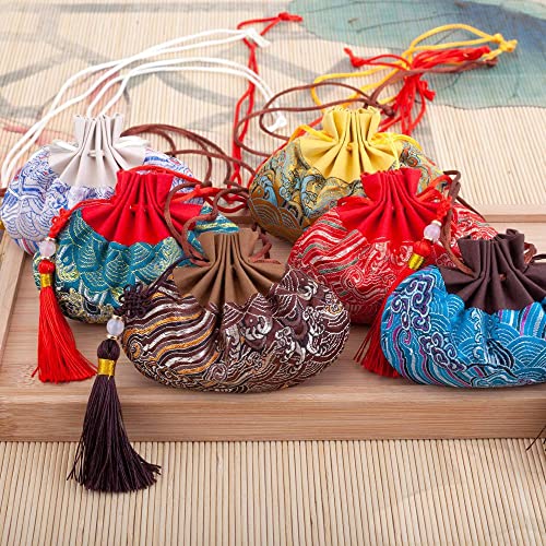 4 Pzas Bolsas China Bordadas con Cordón Verde miniatura 3