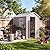 Plastic Outdoor Storage Shed with Floor & Window, 4x6 ft Resin Garden Shed for Patio, Lawn Mower, Bike & Tool, Waterproof Outdoor Storage with Lockable Door & 2 Vents & Sloped Roof for Backyard