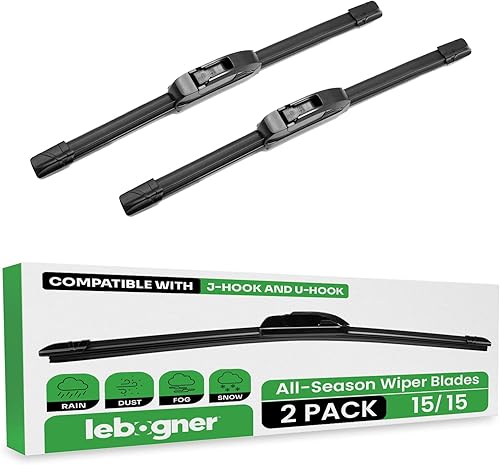 lebogner Paquete de 2 limpiaparabrisas de 28 pulgadas + 17 pulgadas, repuesto para todas las estaciones, limpiaparabrisas de silicona estable y