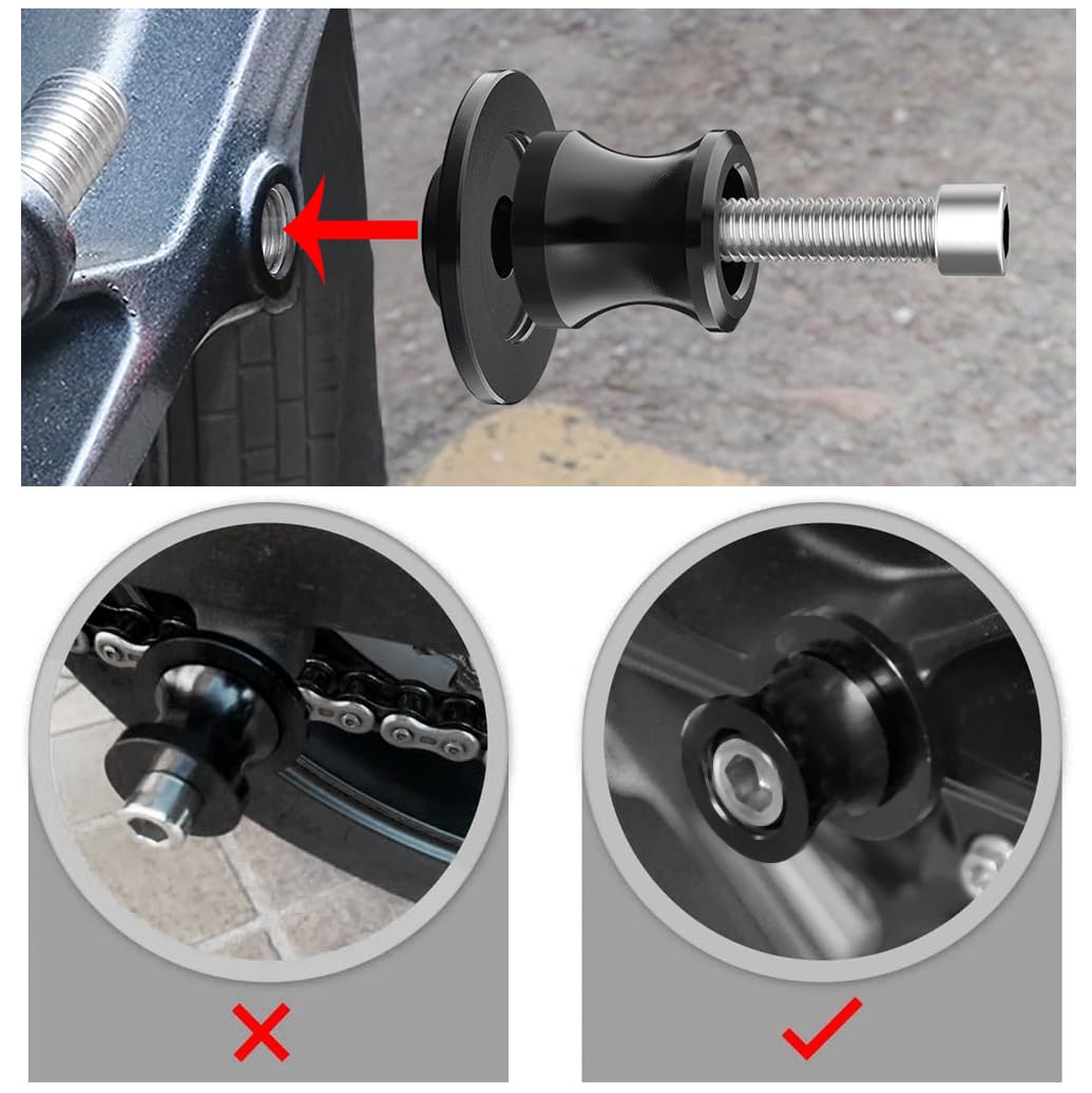 Diabolos Moto pour Suzuki GSXS 750 1000 GSX-S750 GSX-S 1000 GSX-S950 GSX-8S GSX-S1000GT 2025 Accessoires, Support de béquille Bobbins arrière M8 Support de Montage Adaptateur oscillant