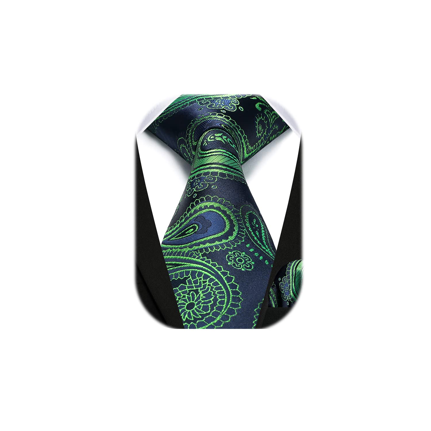 HISDERN Paisley floral lazo de la boda Panuelo Hombres Corbata & Plaza de bolsillo Conjunto