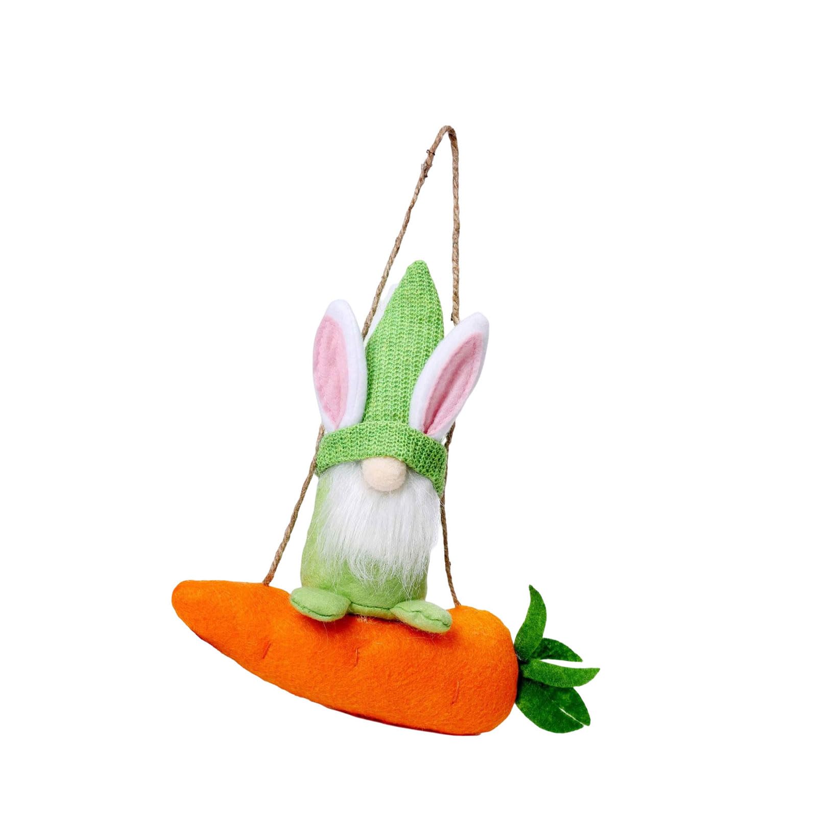 Hare Dwarf Doll Decoration Plush Stuffed Toy Hanging Ornament for Mantels Door Wall Windowsill Garden Display Easter Conies Carrot Decoration