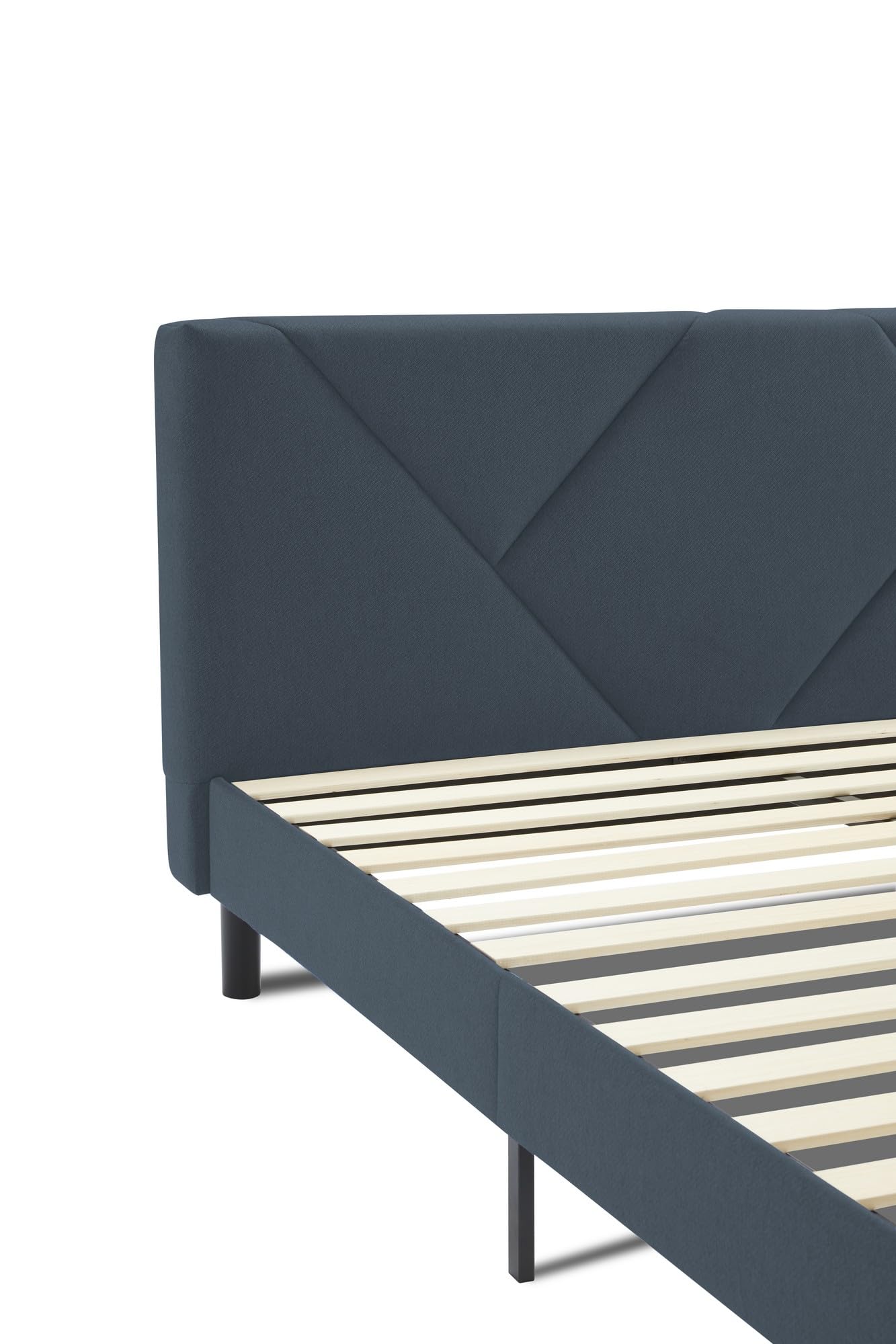 Dmora - Letto alla francese Calitri, Sommier per camera da letto, Giroletto per stanza, Struttura porta materasso, Adatto a materasso Cm 140x190, Blu