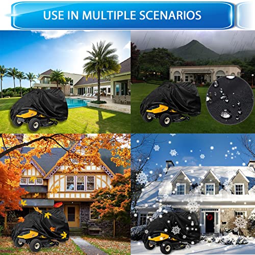 Garden tractor cover, Lawn tractor cover, 420D windproof, Rainproof, Dustproof, UVproof Oxford cloth tarpaulin (L264 x W100 x H130CM) - Image 4