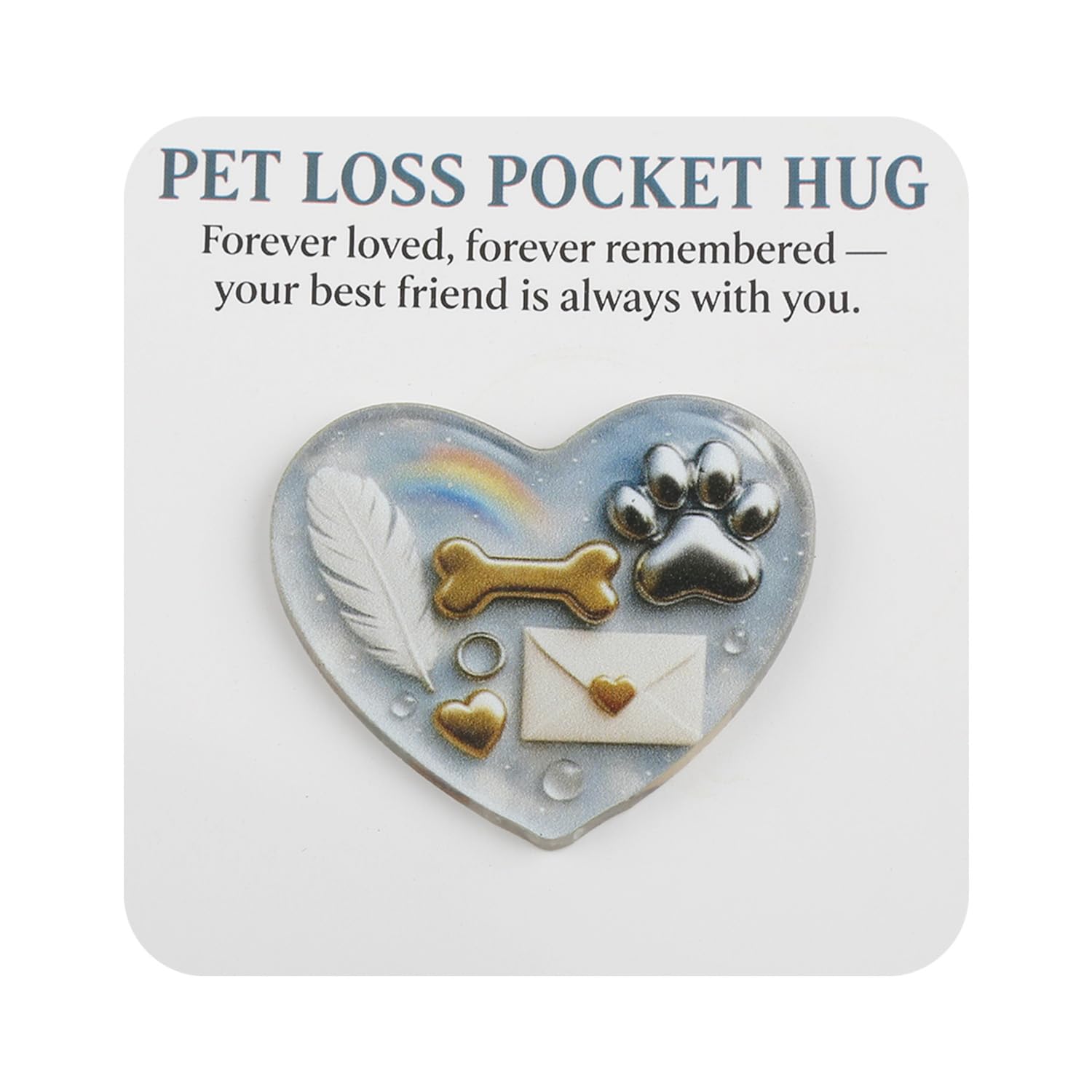 Tabanzhe Pet Loss Pocket Hug Sympathy Gift, Bereavement Memorial Keepsake With Card, Sorry For Your Loss Remembrance Gift For Dog And Cat Lovers