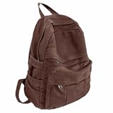 Coffee Brown Canvas Backpack for Women & Men Retro Aesthetic Rucksack Basic Backpack for High School&sol;College Students Travel Laptop Bag