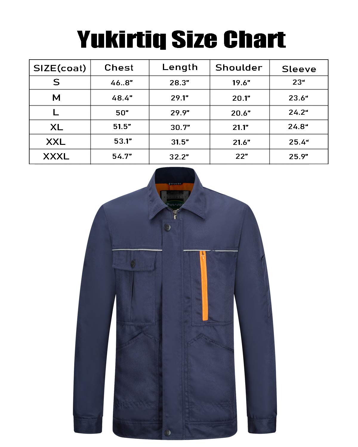 Homme Ensembles de Travail, Multi Poches Blouson de Travail, Cargo Pantalon avec Poches Manteau de Travail, Multifonctionnelle Veste de Travail pour Homme (S, Bleu marin)