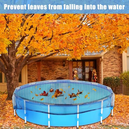 Miniatura 6 de Aihsumc Cubierta De Piscina Redonda, Red De Estanque De 6 X 6 M Para Piscinas De 550 Cm De Diámetro, Malla Fina 12 X 12 Mm , Red De Piscina Con 12 Pinzas Metálicas, Protección Ideal De Piscinas