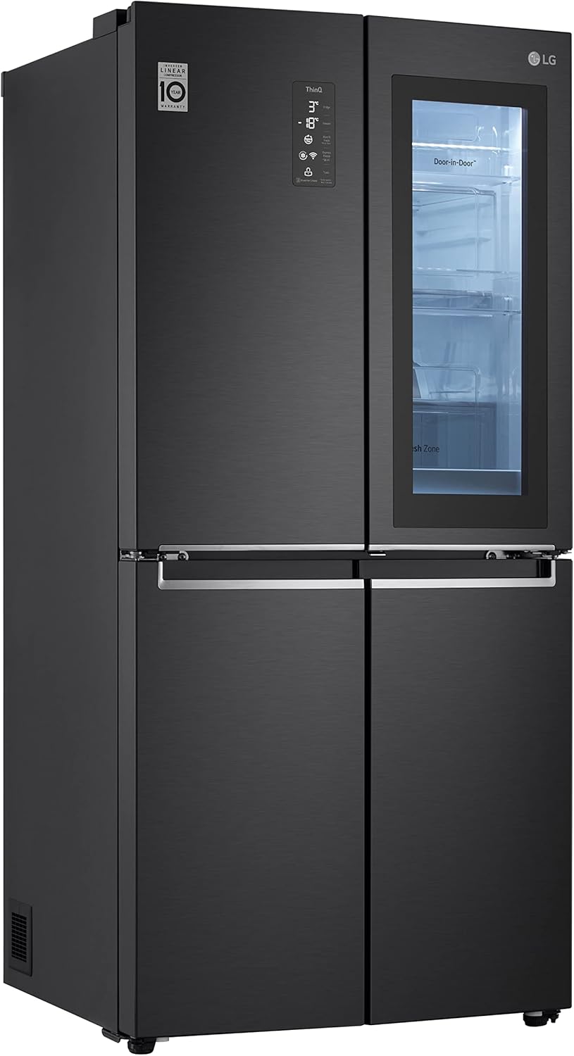 LG GML844PZ6F Frigorifero Americano Multidoor Total No Frost con Congelatore 506 L, Dispenser Acqua e Ghiaccio UV Nano, Door Cooling, Linear Cooling - Frigo Smart con Wi-Fi e Display LED Esterno [Classe di efficienza energetica F]
