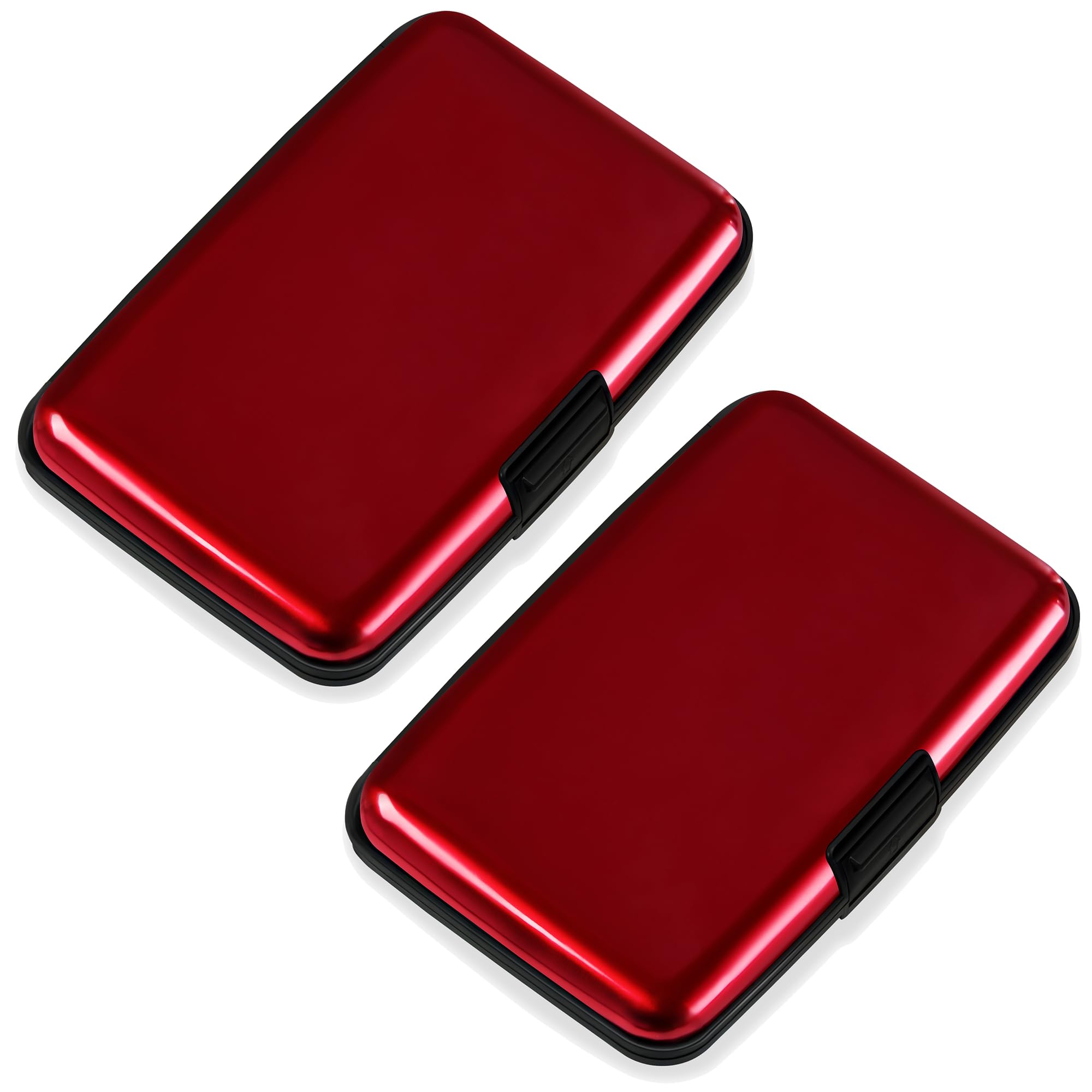 Mayski 2 Pack Credit Card Holder for Women RFID Blocking Wallet, Red