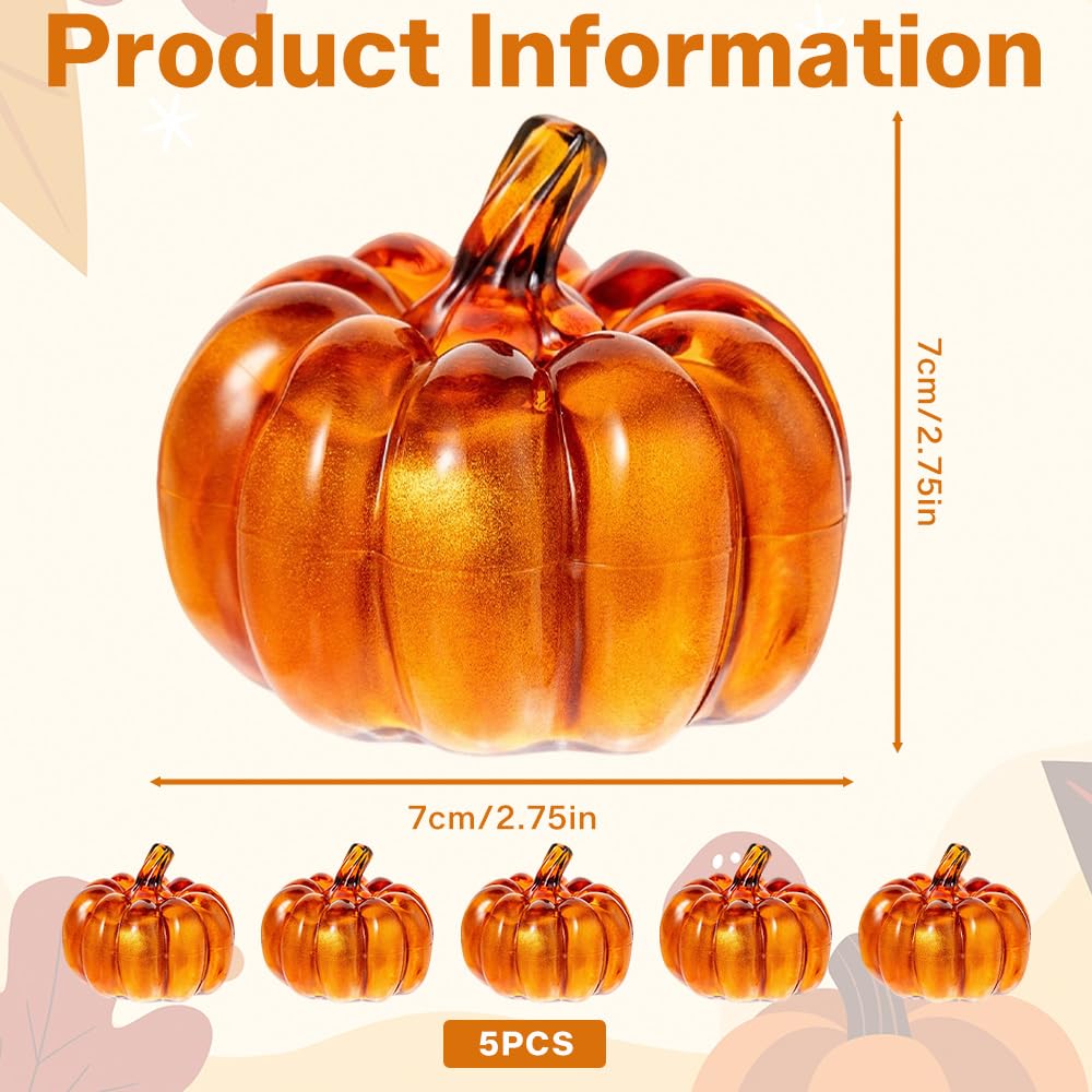 Set di 5 zucche a LED, decorazioni per Halloween a batteria, zucche illuminano, decorazione da tavolo per il Ringraziamento autunnale, per interni, casa, camera da letto, ufficio, scrivania