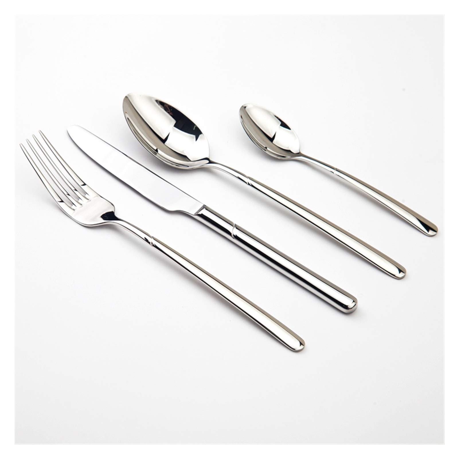 Set de vaisselle de luxe 24pcs en acier inoxydable Cozy Zone avec couteaux et fourchettes argent