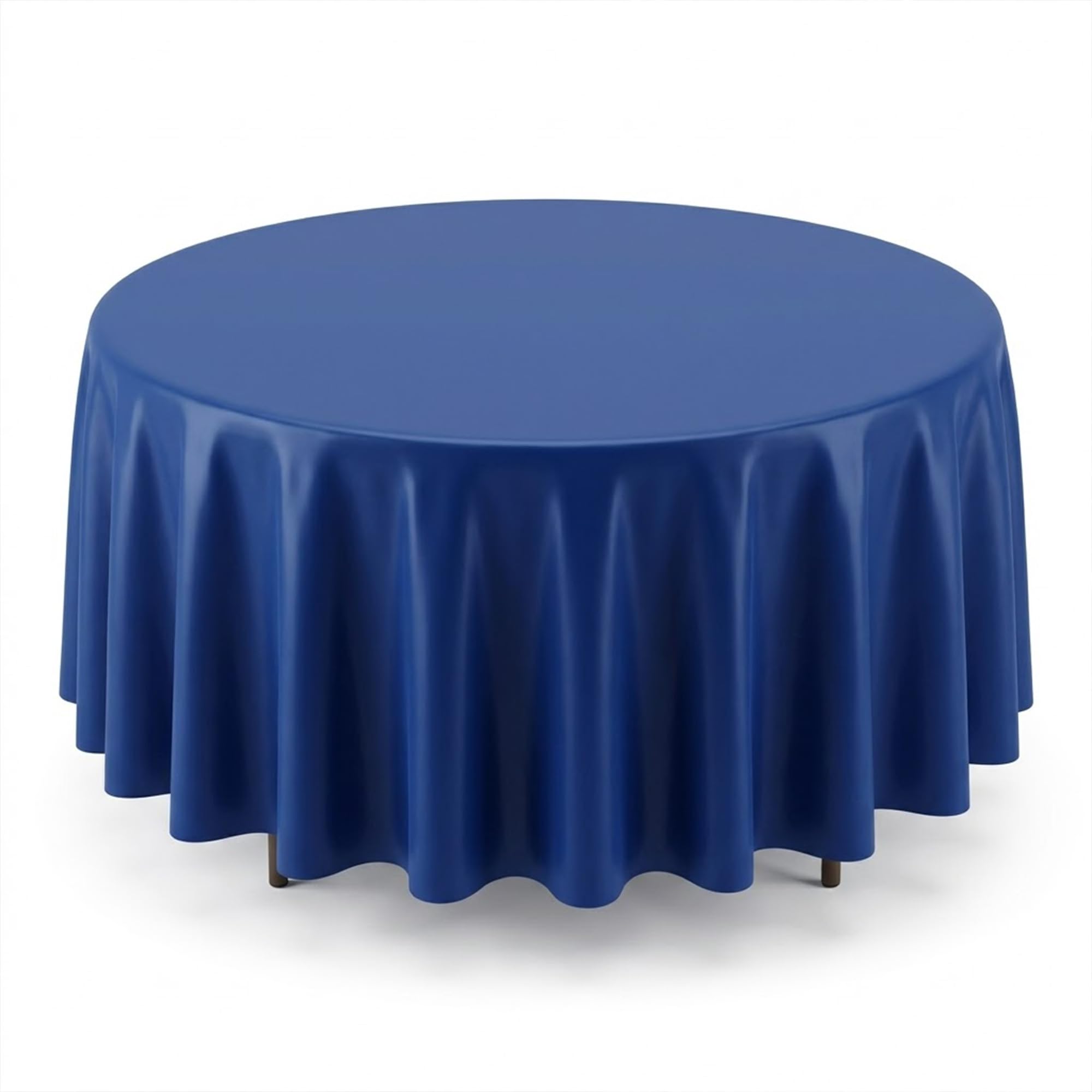 Venuscello 6 x Dark Blue Round Plastic Tablecloths Covers Reusable 84" (213cm) for Elegant & Durable Birthday & Events Table Decorations Home Use
