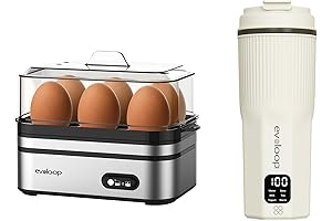 Evoloop Rapid Egg Cooker and Travel Electric Kettle: 6-in-1 Convenience