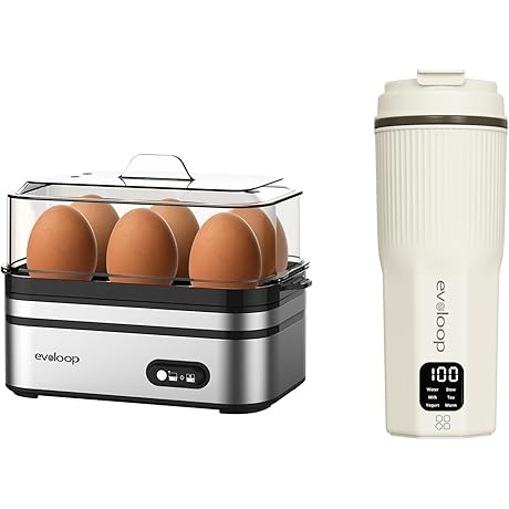 Evoloop Rapid Egg Cooker and Travel Electric Kettle: 6-in-1 Convenience