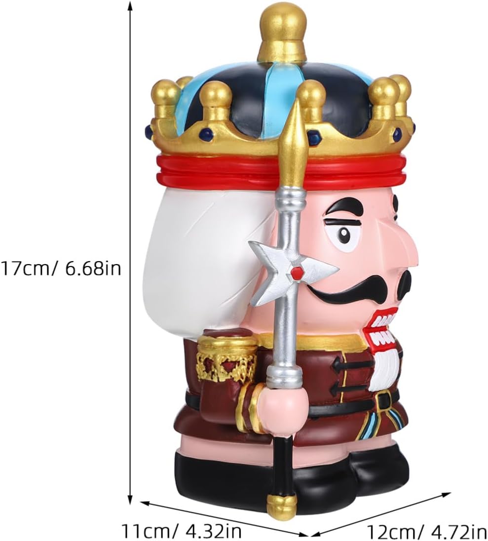 Nutcracker Piggy Bank for Boys and Girls and Adults Cute Holder for Home Decor Safe Money Saving Box Practical Slot for Easy Access for Birthdays and Holidays
