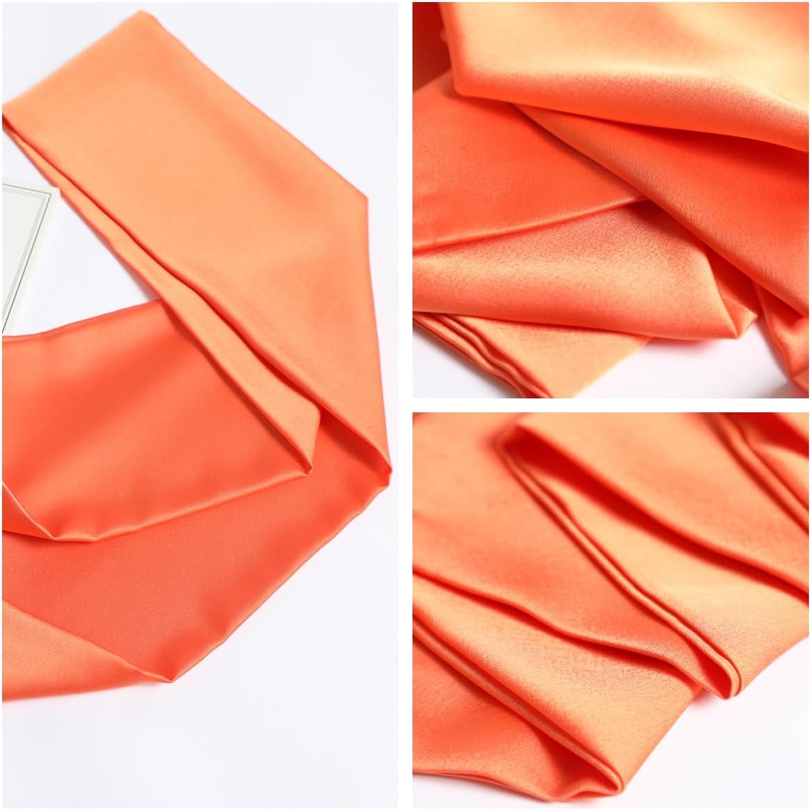 Purse Scarf For Handbags Satin Head Scarves For Women's Hair Long Skinny Scarves Fashion Silky Headbands - Image 3