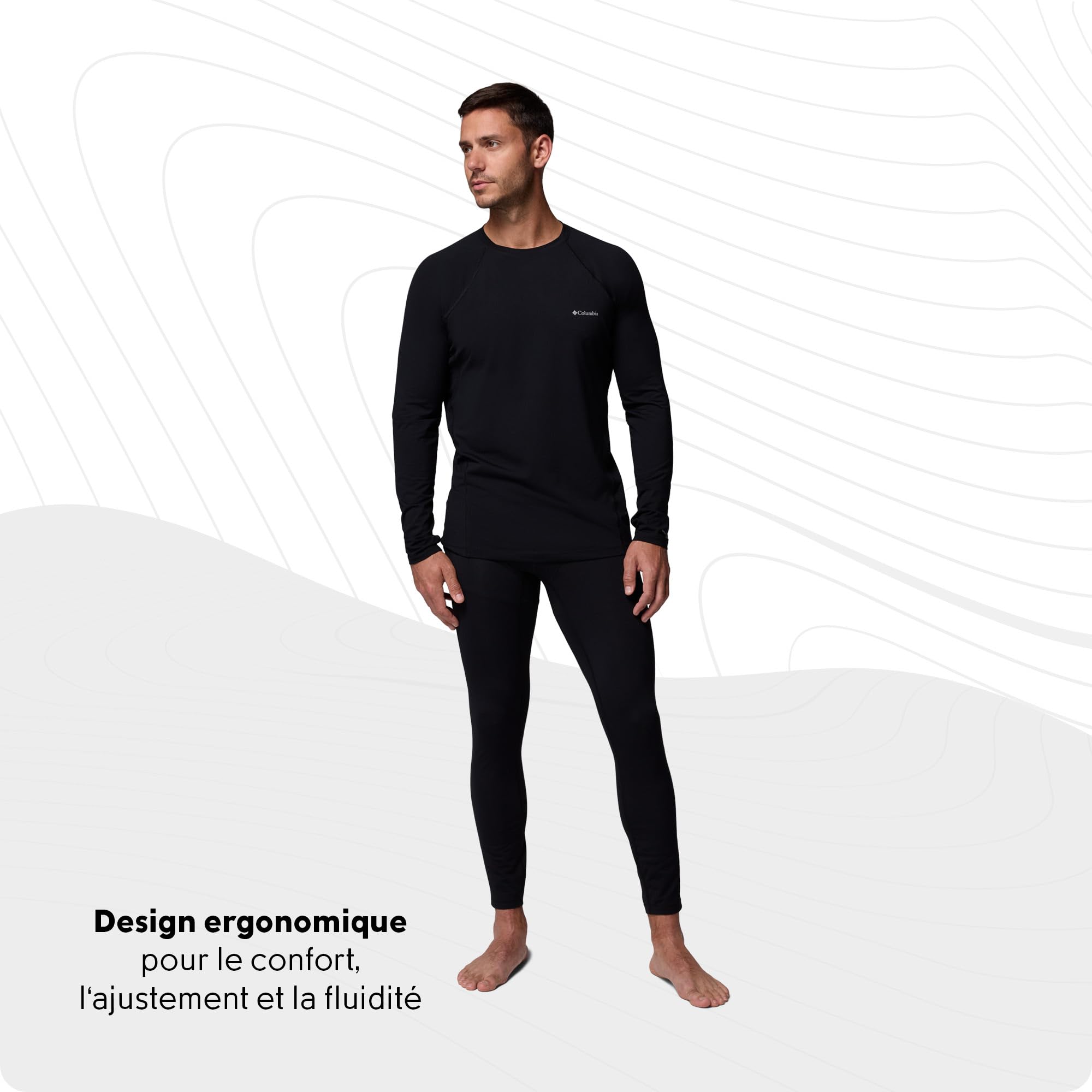 Columbia Haut sous-Couche à Manches Longues Homme, Midweight Stretch
