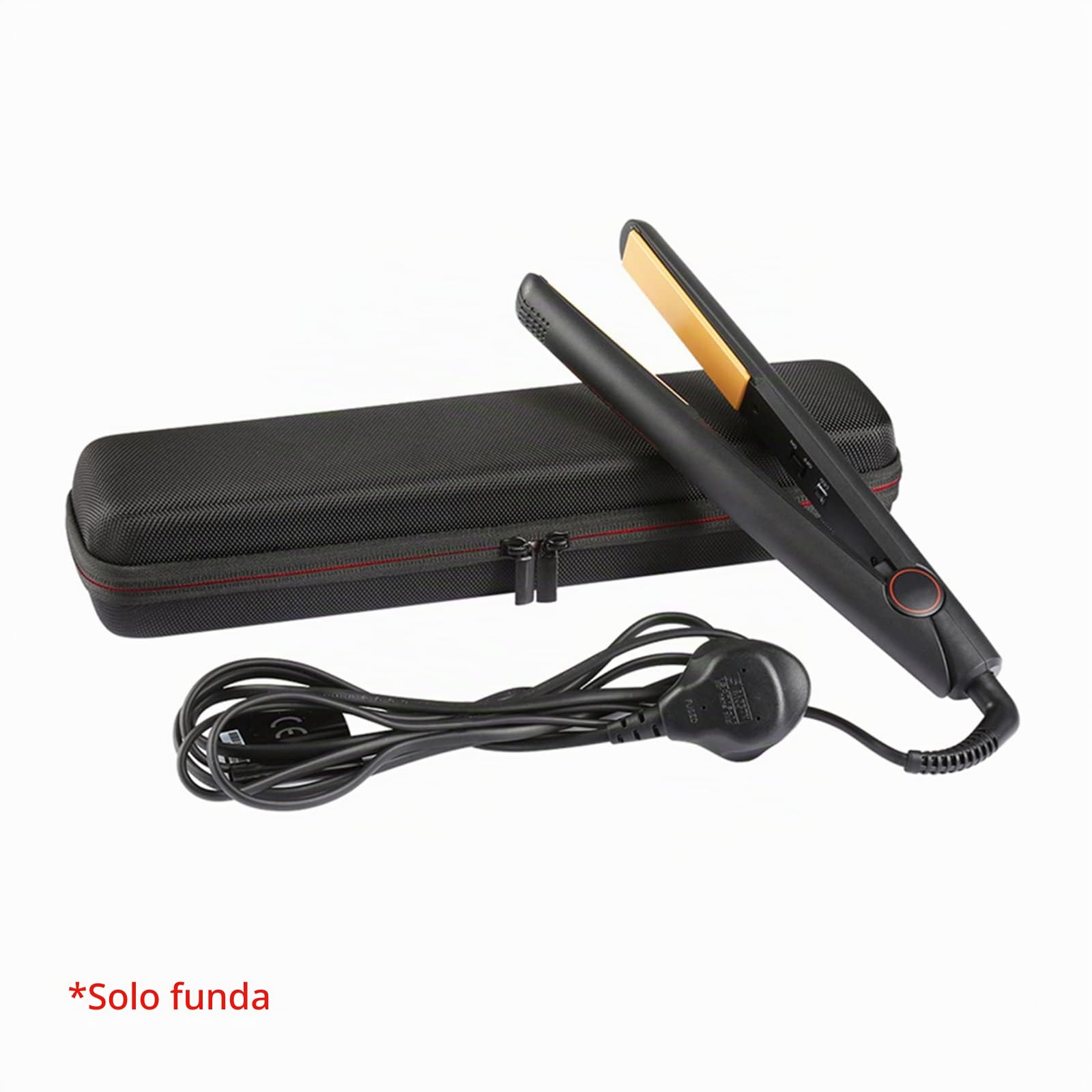 Bolsa resistente al calor para plancha de pelo iónico, cepillo de viaje, bolsa de almacenamiento, bolsa de transporte de EVA (negro)