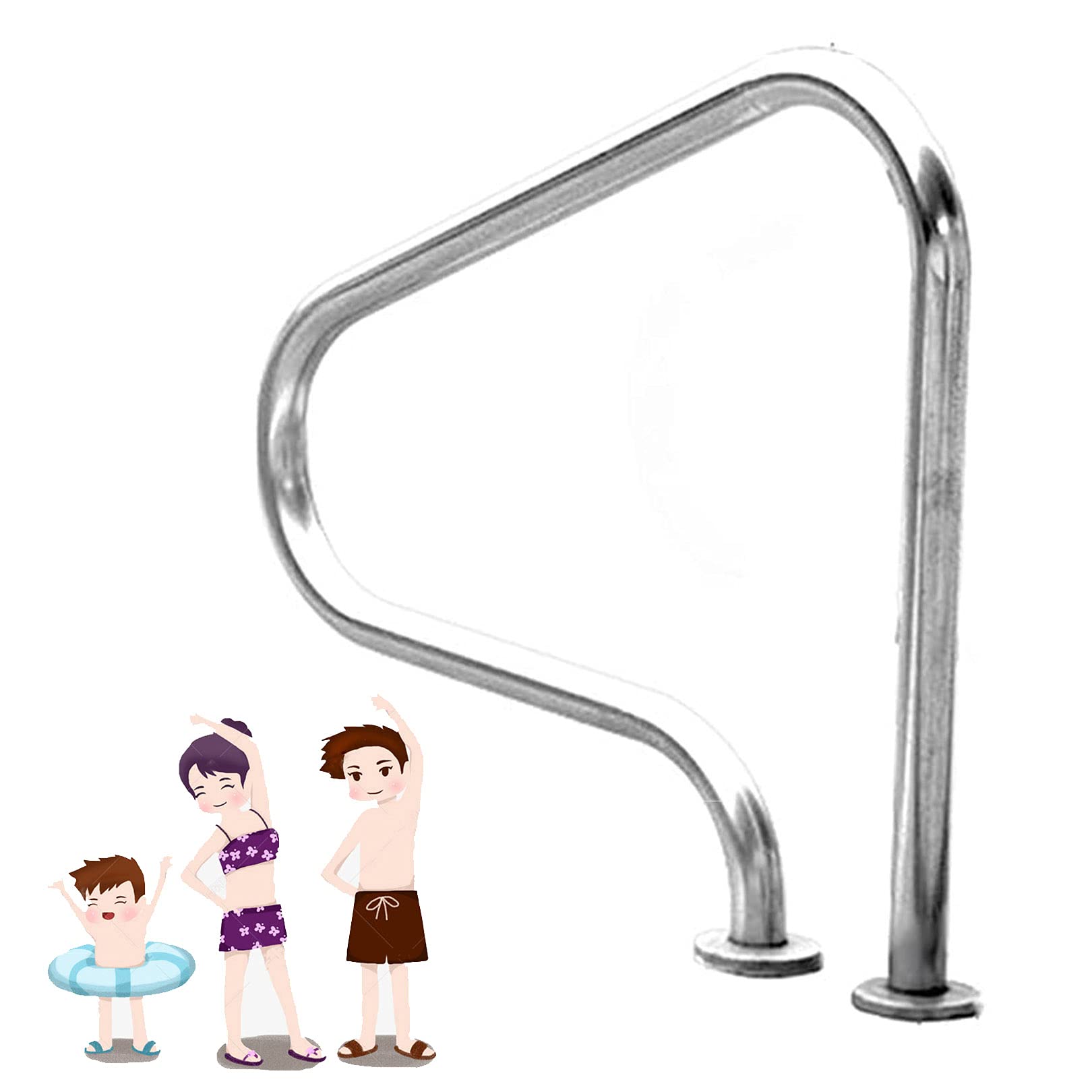 Mains courantes de piscine en inox 304 pour bassin de jardin