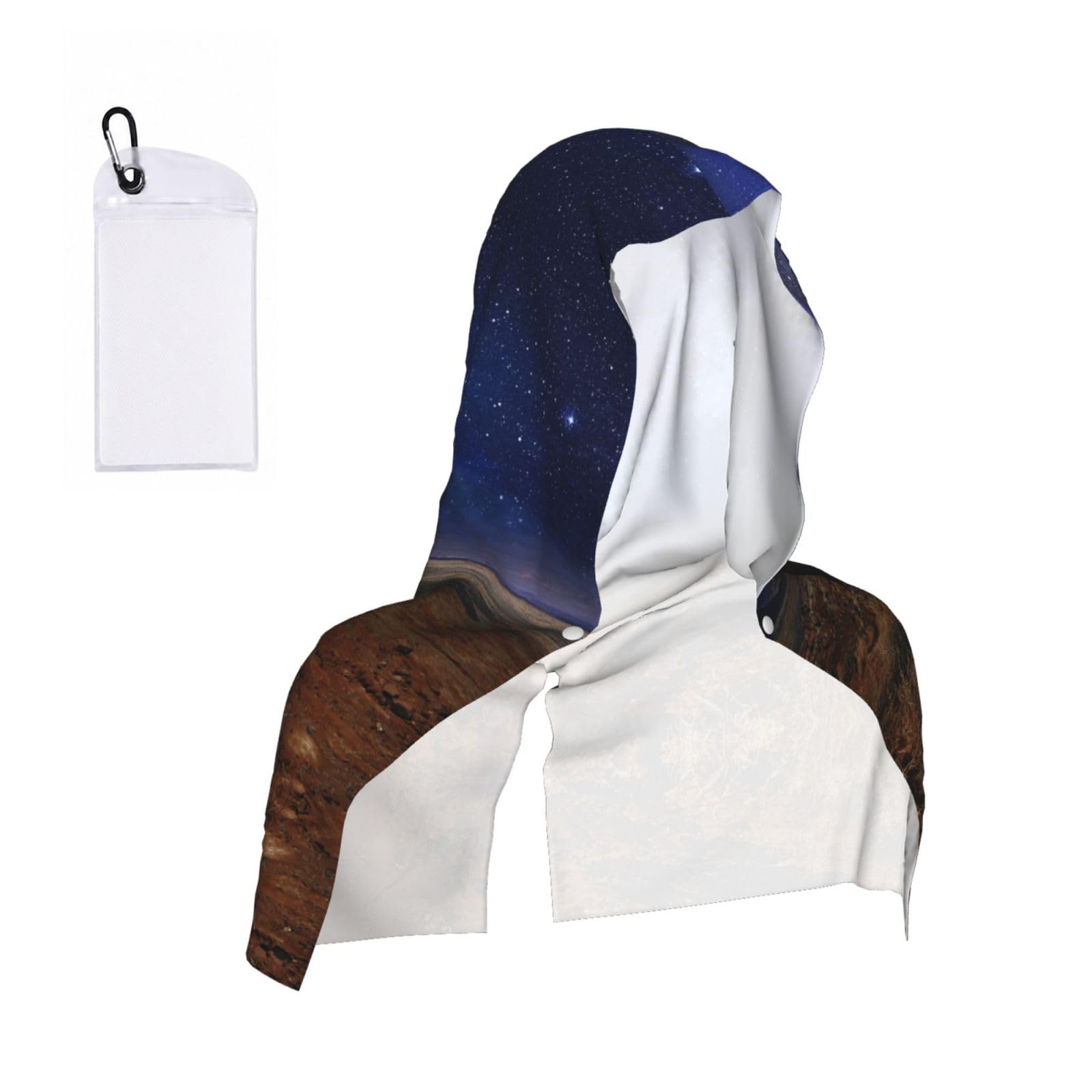 EZDLOWVBA Desert Monument Valley Landscape Print 2 Pack Cooling Hoodie Towels,Sports Headscarf, Neck Wrap Scarf,Breathable Cooling Towel For Neck And Face, Travel, Swimming, Training