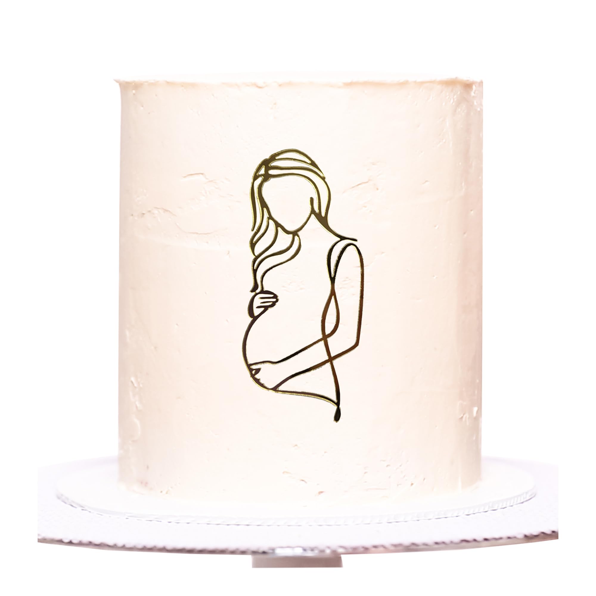 New Baby Cake Topper, Gold Acrylic Baby Shower Cake Decoration for Women Cake Decorations, 5.4 cm x 12 cm