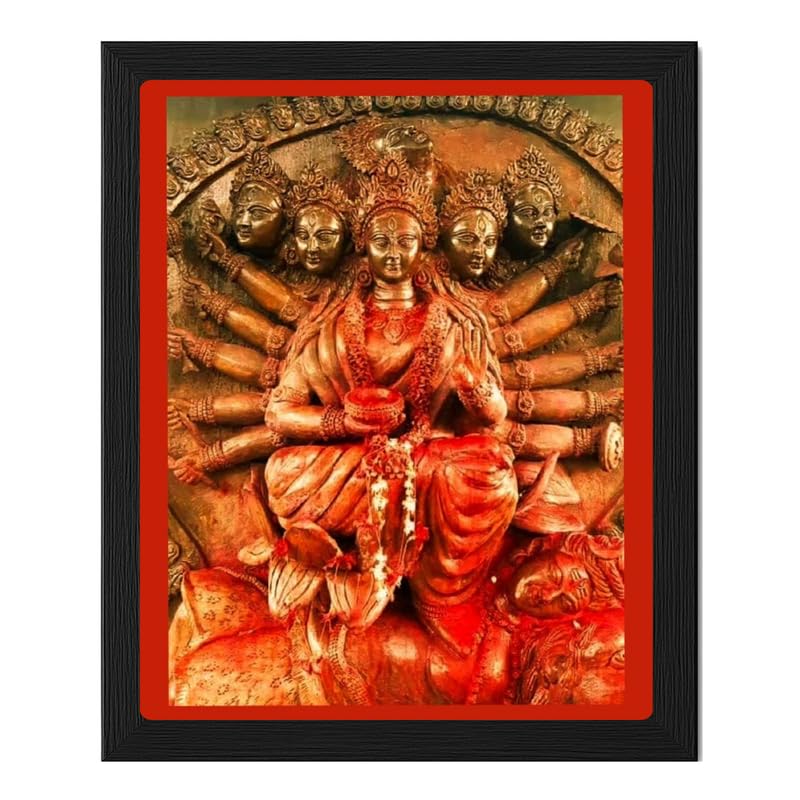 VNPL Kamakhya Devi Photo Frame – 8x10 Inch Multi-Armed Devi Idol Wall Art | Sacred Shakti Murti Print for Home Temple, Spiritual Room & Navratri Decor-image-6