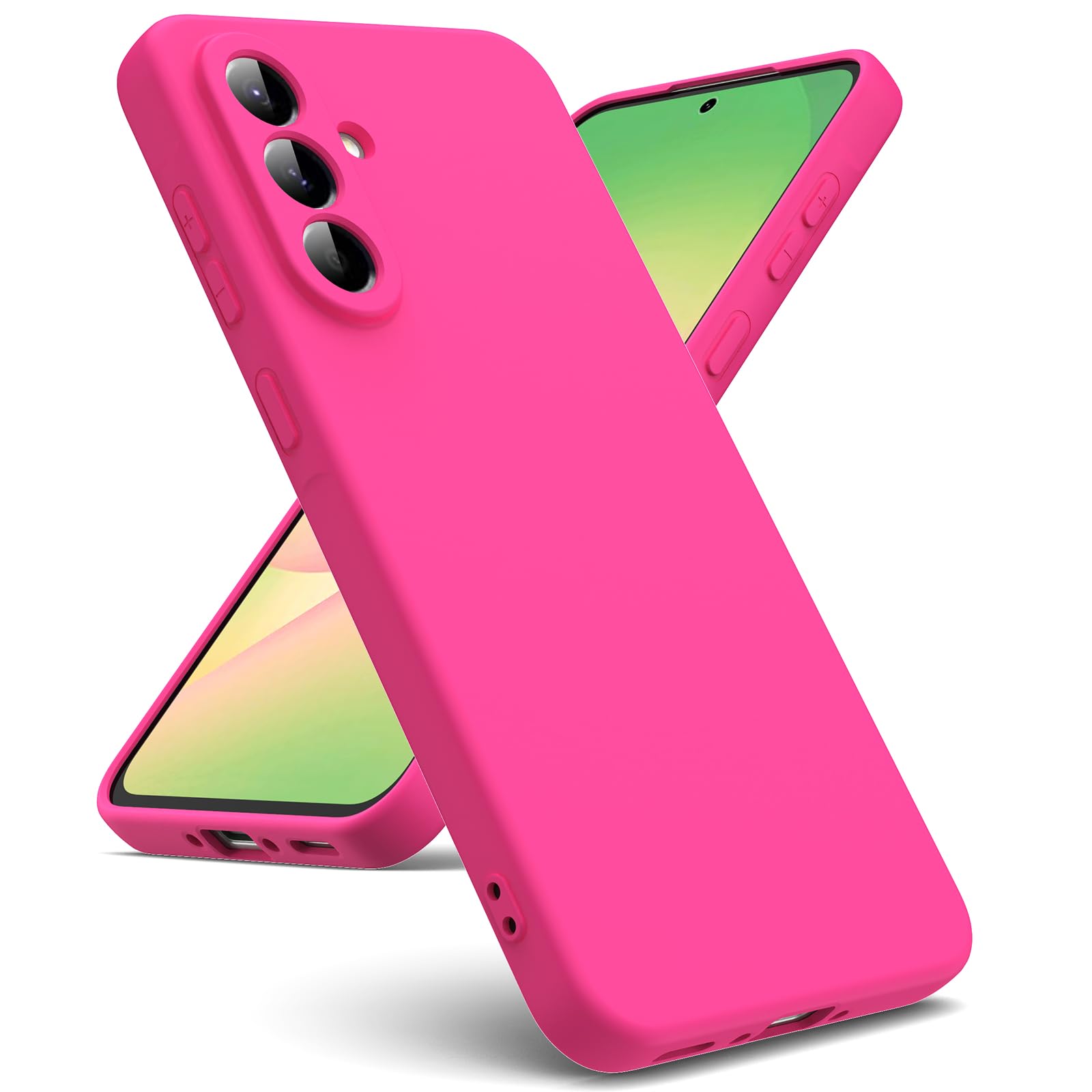 Oududianzi - Cover Compatibile con Samsung Galaxy A56 5G [Cover in Silicone Liquido] [Interno in Microfibra] Gomma Gel di Silicone Liquido Antiurto Custodia A56 5G - Rosso Rosa