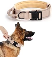 Vista 7 de Collar táctico para perro, collar de nailon ajustable para entrenamiento militar con mango de control y hebilla de metal pesado de liberación rápida