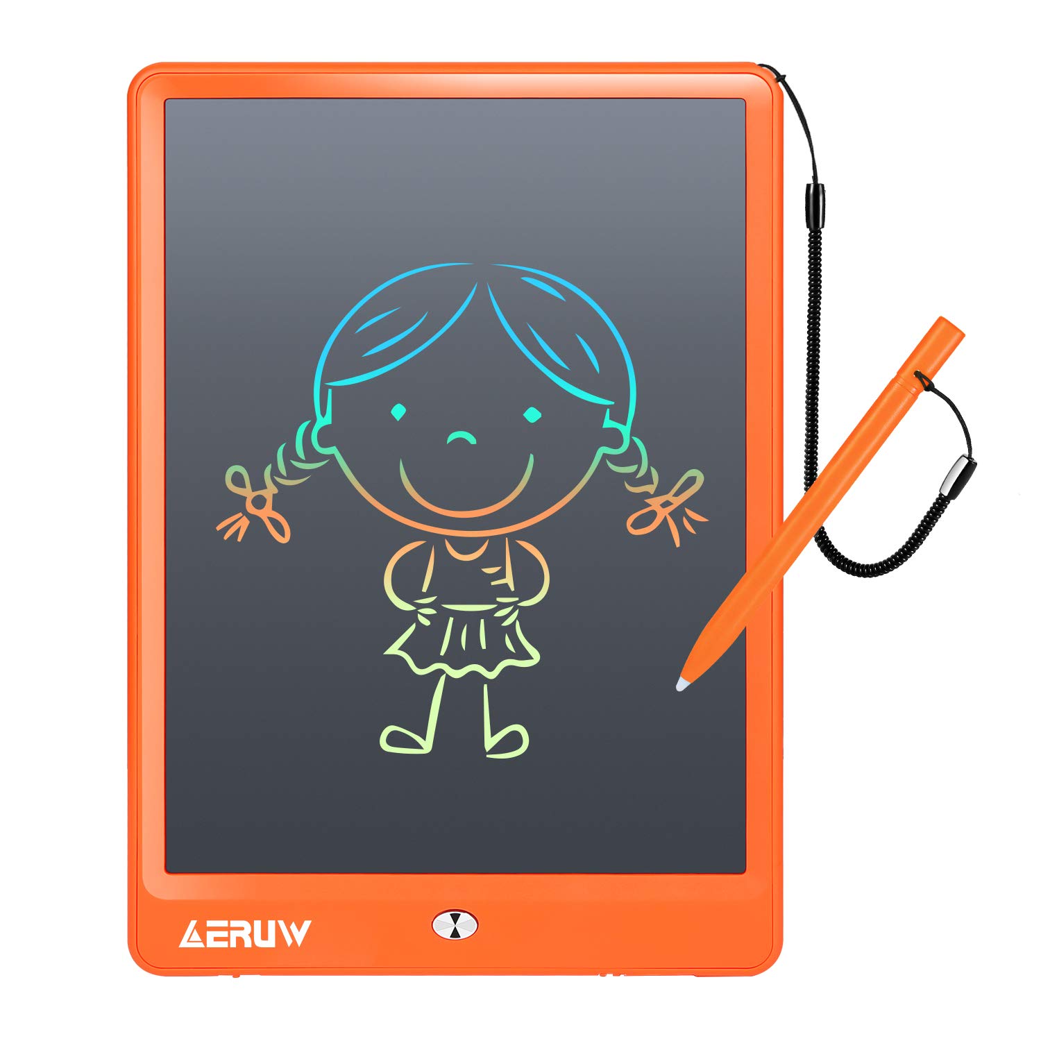 LCD Writing Tablet Colorful 10 Inch Electronic Graphics Doodle Board eWriter Drawing Pad with Memory Lock Gift for Kids & Adults -Orange