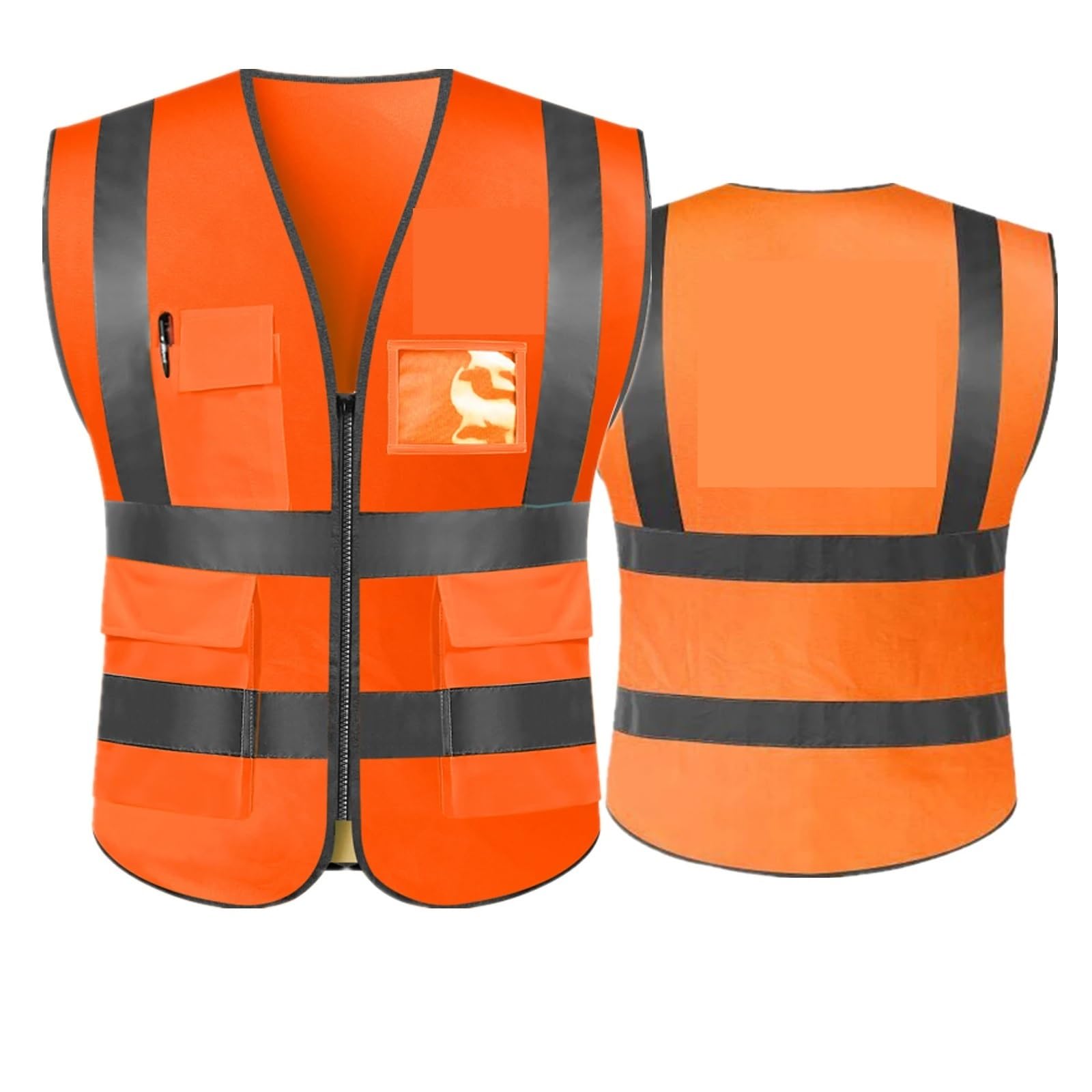 Chaleco reflectante de seguridad, chaleco de trabajo de alta visibilidad, uniformes de trabajo de construcción, seguridad de ingeniero, 1 Uds.(Orange,L-Chest 120cm)