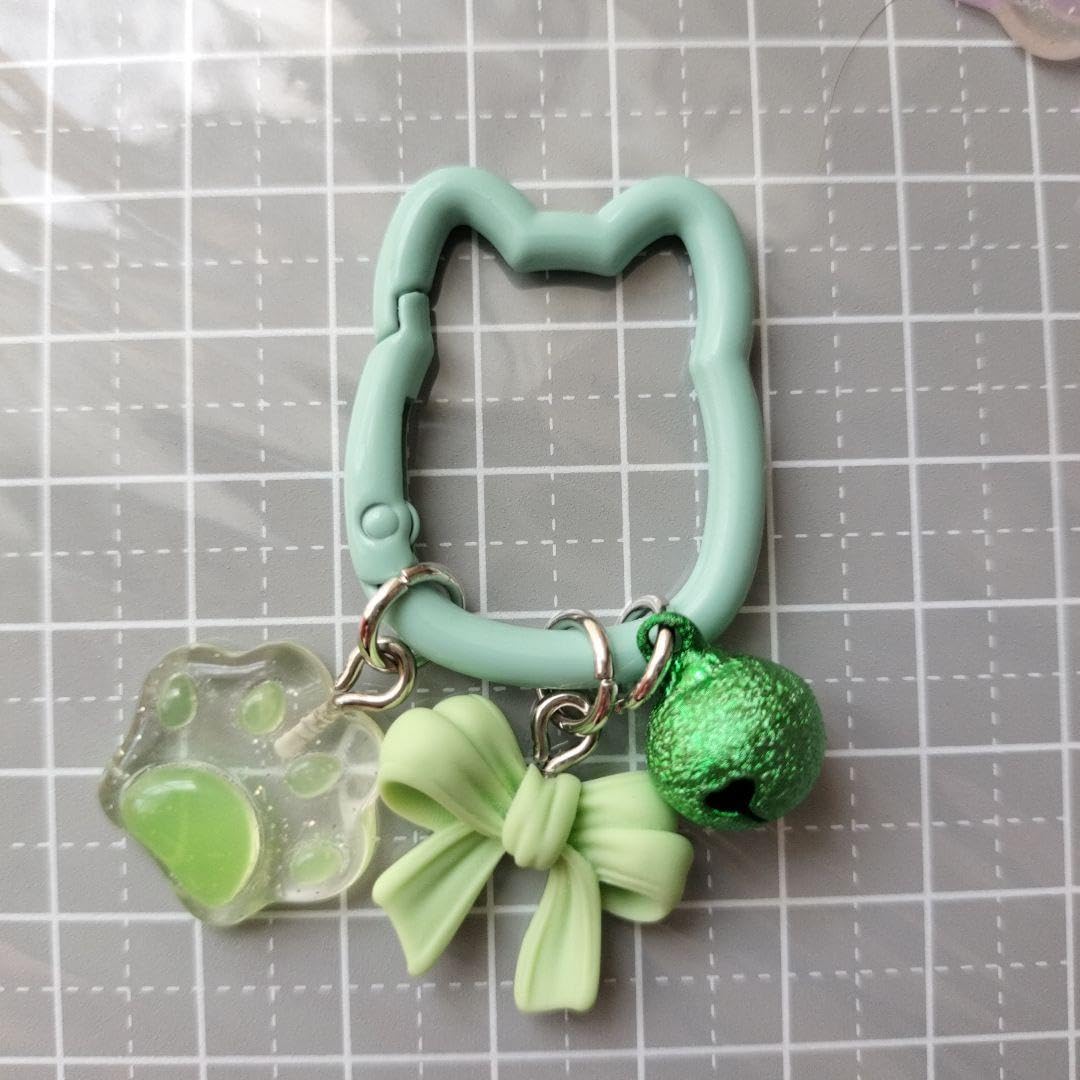 Amazon.co.jp: じゃらじゃらキーホルダー 猫 ねこ グリーン ミント  