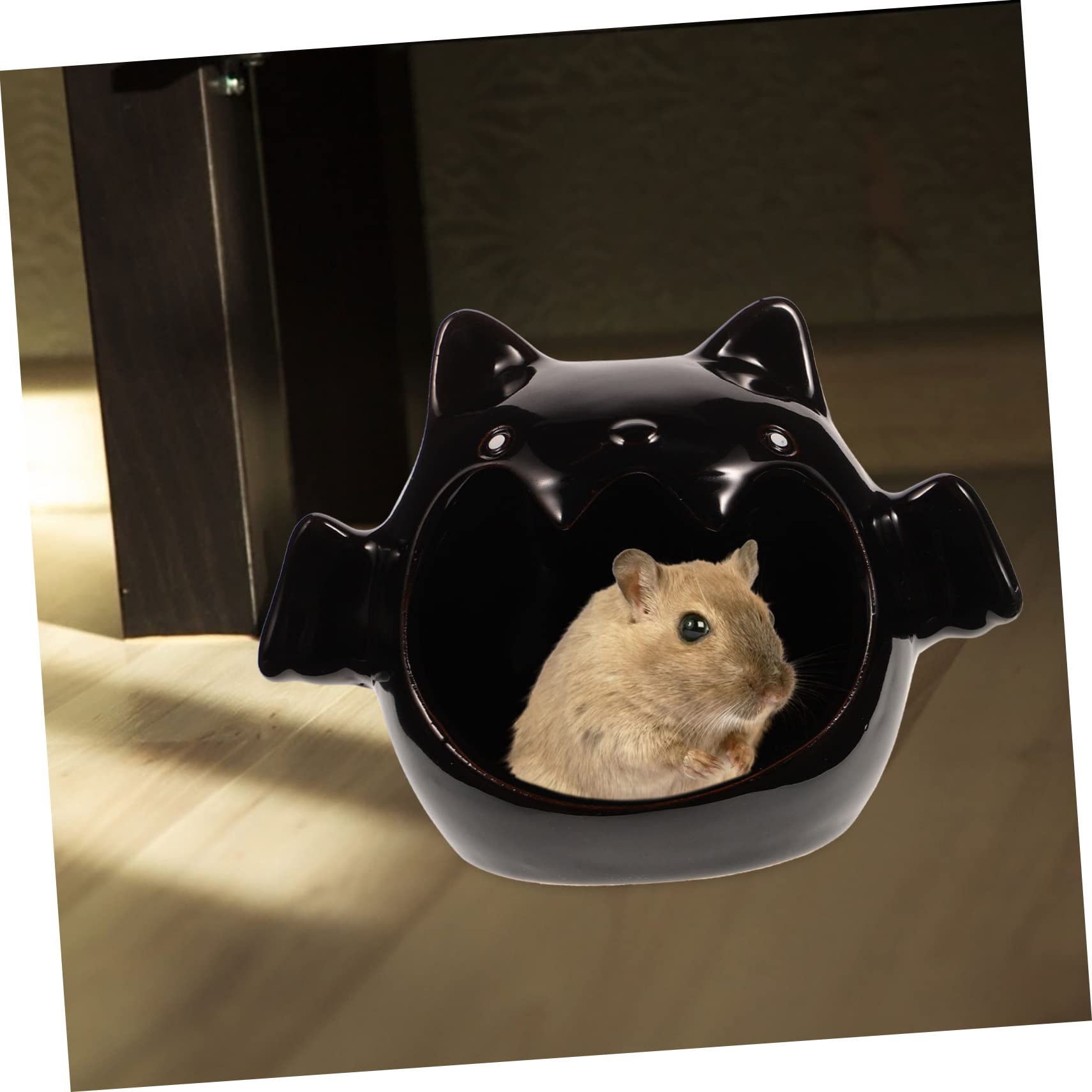 Garneck Keramik Hamster Haus Fledermaus Form Kühlung Versteck Schlaf Nest Für Hamster Meerschweinchen Chinchilla Tierkäfig