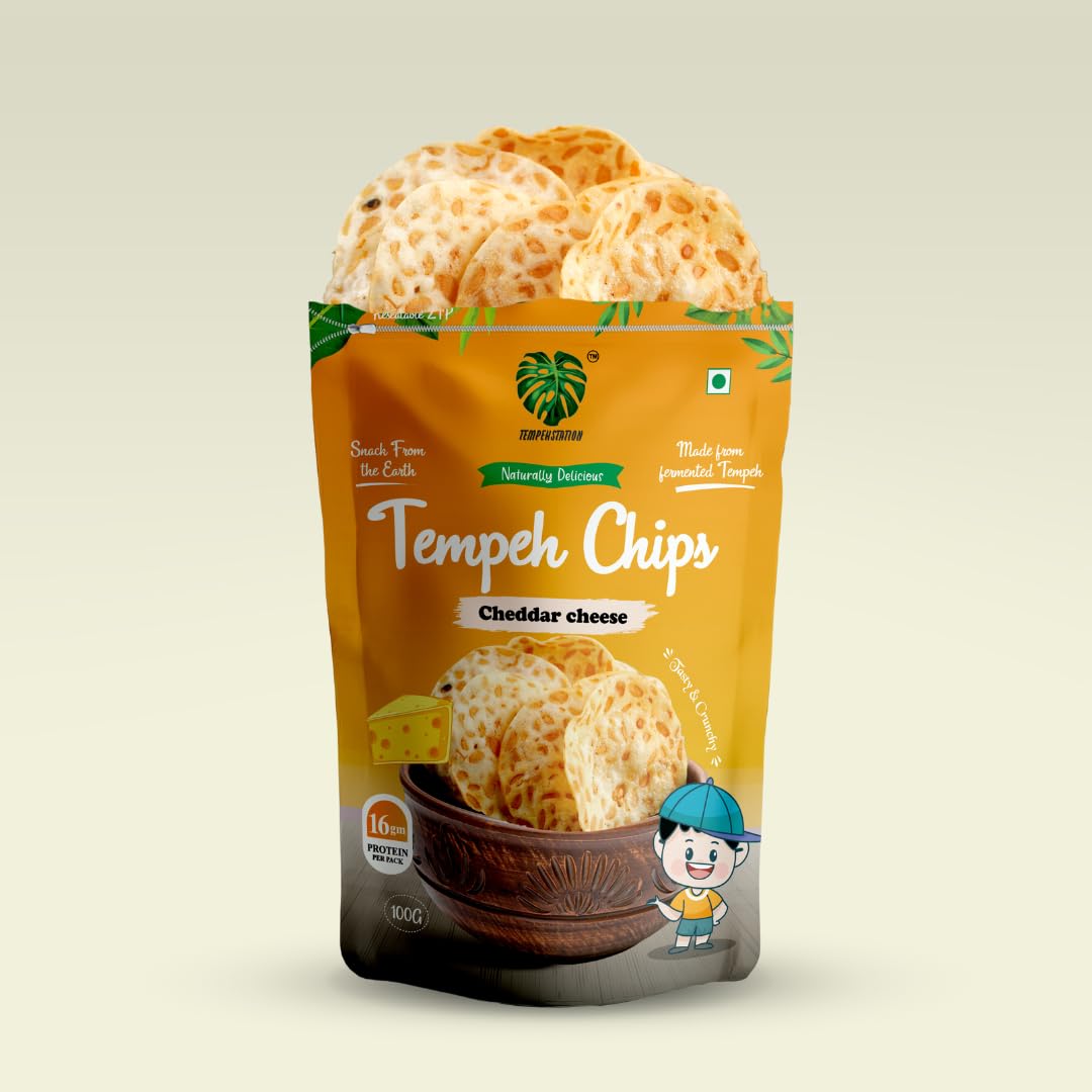 TEMPEHCHENNAI Chips |Protein Chips (Cheddar Cheese Seasoning Plant Based),Veg/Vegan Protein|Gut-Friendly|High Fiber|Low Carb|No Maida - 120 Gm (B0B1N3JNPW) Amazon Price History, Amazon Price Tracker