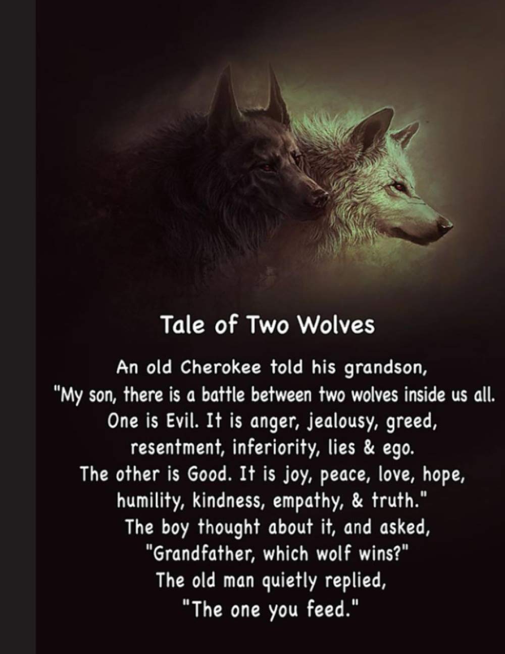 Tale Of Two Wolves Notebook: Notebook for Wolf Lover Back to School Gift 8.5x11 (Wolf Lovers)