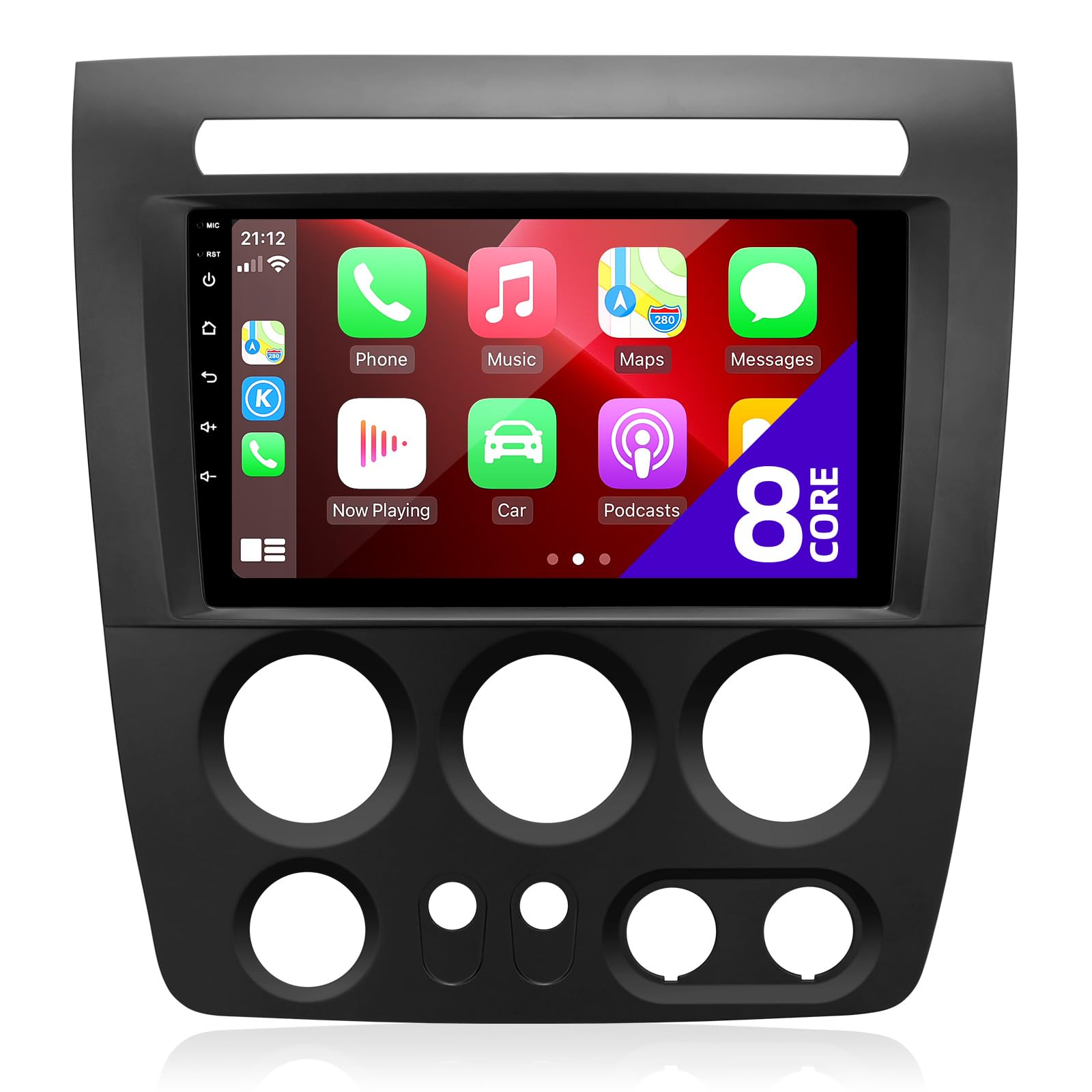 for Hummer H3 2006-2010 Radio Upgrade Compatible with Wireless Carplay Android Auto Car Stereo Touch Screen Bluetooth GPS WiFi AM/FM Backup Camera Navigation 8 Core Head Unit Multimedia Player