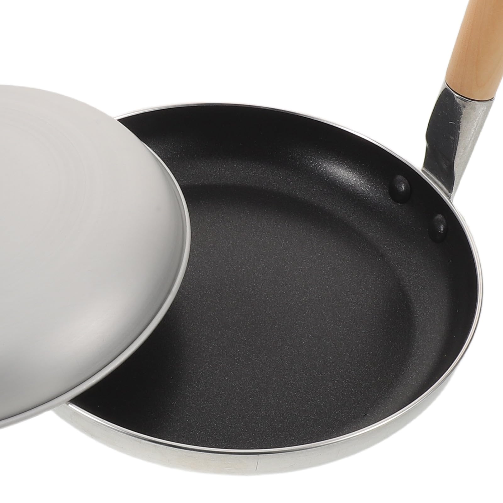 INOOMP Sartén japonesa para Oyakodon: Sartén antiadherente de aluminio con mango de madera - Cacerola pequeña para freír huevos con tapa - Mini para Tamagoyaki, ideal para cocinar en familia