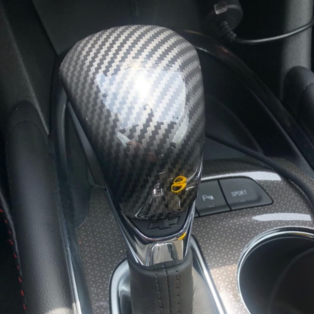 New Interior Gear Shift Knob Boots Cover Trim for Chevy Blazer Trailblazer Traverse 2022 2023 TRAX 2024 (Carbon Fiber Color)