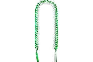 2023 Green and White Graduation Lei Penta Angel Braided Penta Ribbon Honor Cord Graduation Lei