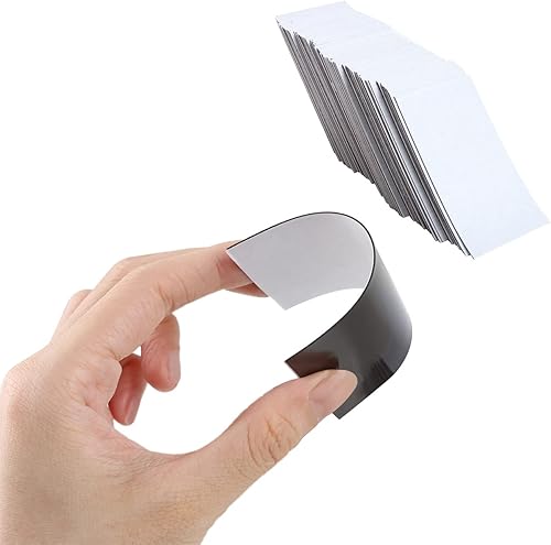 Miniatura 6 de Paquete de 100 imanes de tarjetas de visita de 2 x 3.5 pulgadas, adhesivos para despegar y pegar, imanes fuertes, hojas magnéticas imprimibles para