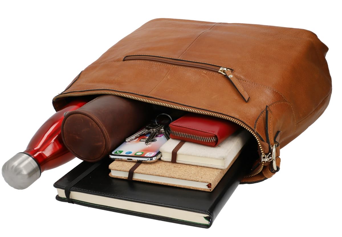 Gusti Shopper Leder - Hannah Damen Handtasche Umhängetasche Riementasche Schultertasche Unitasche Bag Shopping Tasche Ledertasche Leder