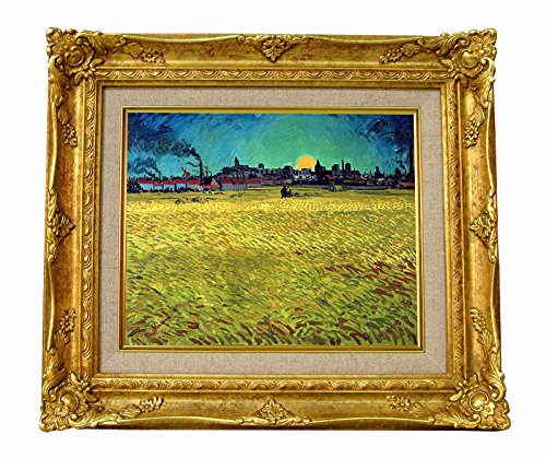 Amazon.co.jp: 世界の名画 ゴッホ 日没アルル近くの麦畑 ジクレー