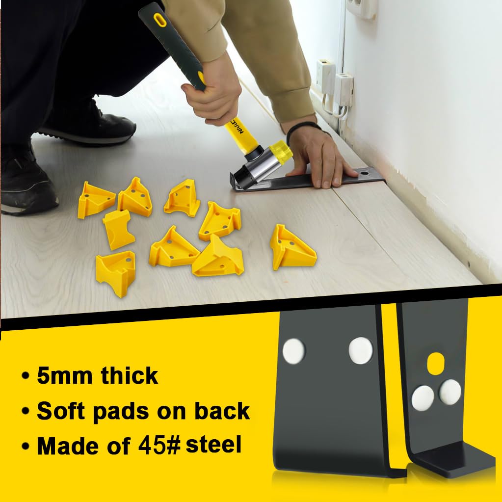 Zozen Strumenti per pavimenti in laminato, kit di installazione/strumenti professionali per pavimenti, in vinile-Blocco di maschiatura con maniglia, sagoma da 10 ", barra di trazione, spazia.