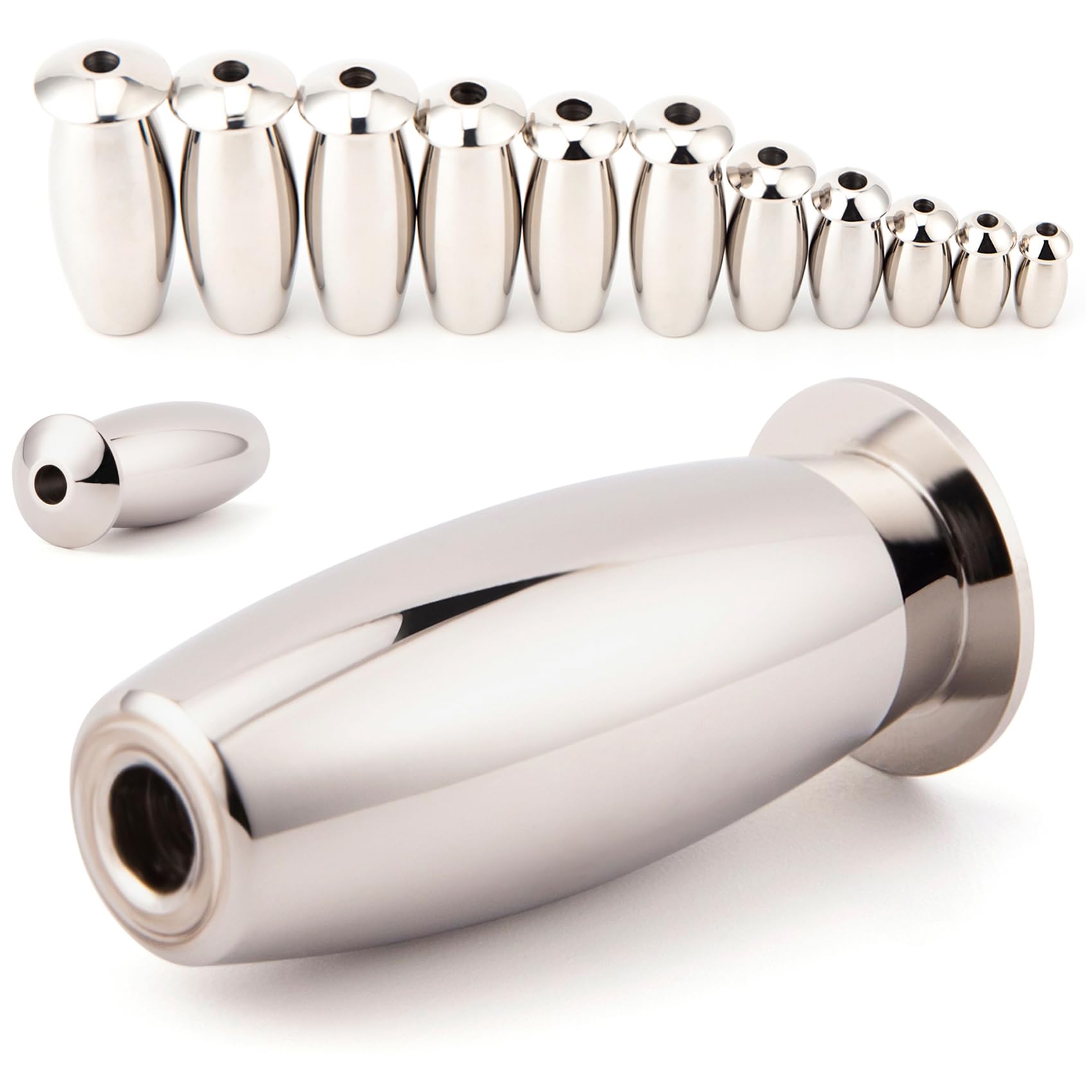 11 Größen Edelstahl Harnröhren Dilatator Mit Kappe Hohl Penis Plug Kugel Dilator Katheter Sounding Penis Stick Für Männer Harnröhren Stimulation SM Prostata Masturbation Sex Toys,Silber,Set