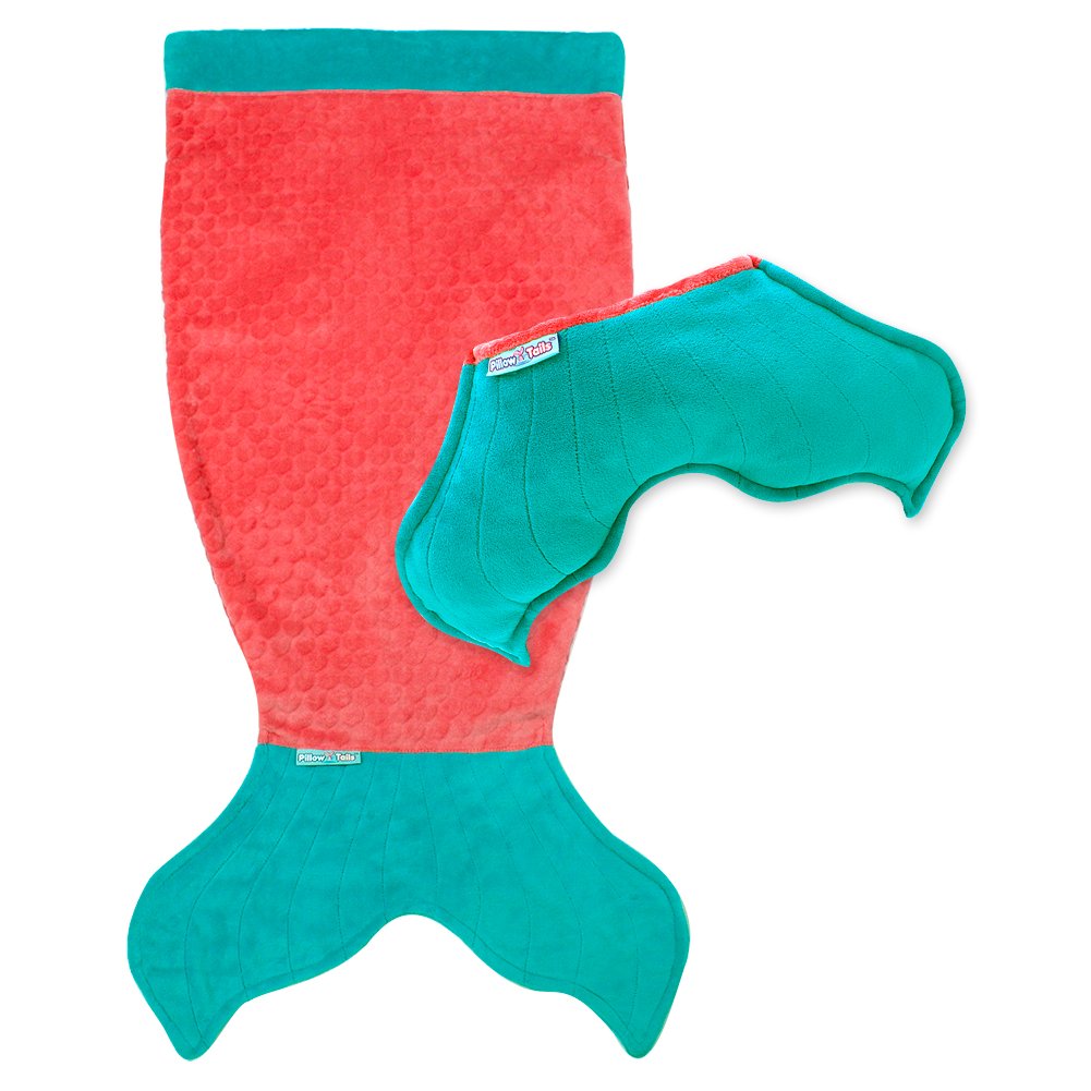 Pillow Tails Kids Convertible Mermaid Tail Blanket - Coral