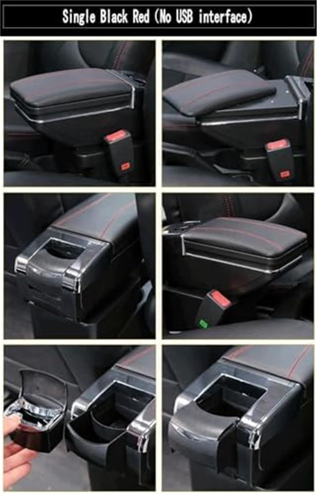 Ergonomiczne podparcie ramion kierowcy Schowek, dla Forda Focusa, dla podłokietnika dla Mk1 Zawartość sklepu centralnego, dla siedzenia z uchwytem na kubek USB(BLACK D Gray)